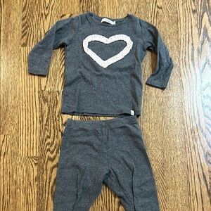 Oh Baby! Grey and Pink Set with Heart 12-18 Months